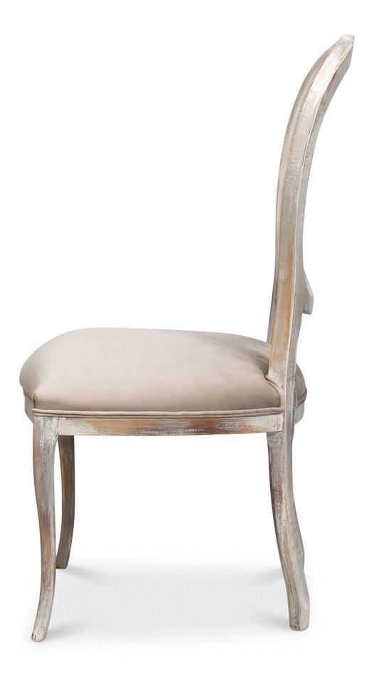 Grey Oak & Grey Oval Cane Back Dining Chair, Set of 2 - White Glove Included
