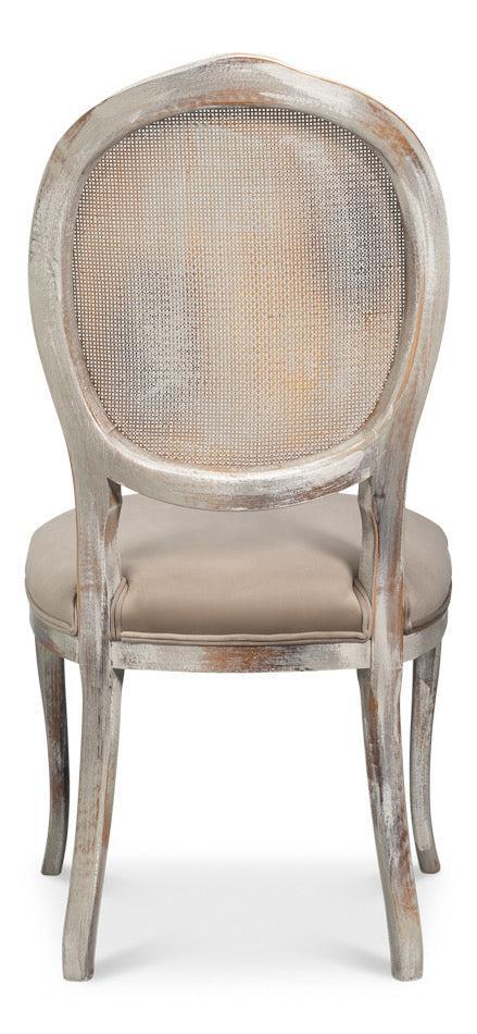 Grey Oak & Grey Oval Cane Back Dining Chair, Set of 2 - White Glove Included