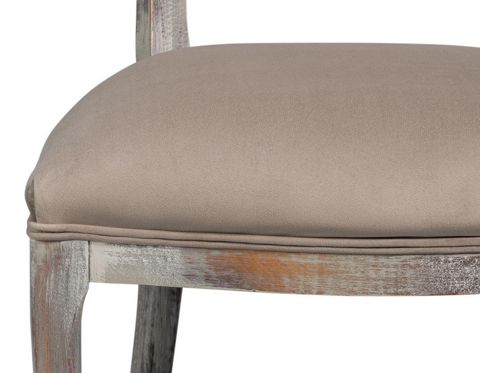 Grey Oak & Grey Oval Cane Back Dining Chair, Set of 2 - White Glove Included
