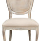 Grey Oak & Linen Flax Oval Cane Back Dining Chair, Set of 2 - White Glove Included
