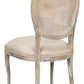 Grey Oak & Linen Flax Oval Cane Back Dining Chair, Set of 2 - White Glove Included