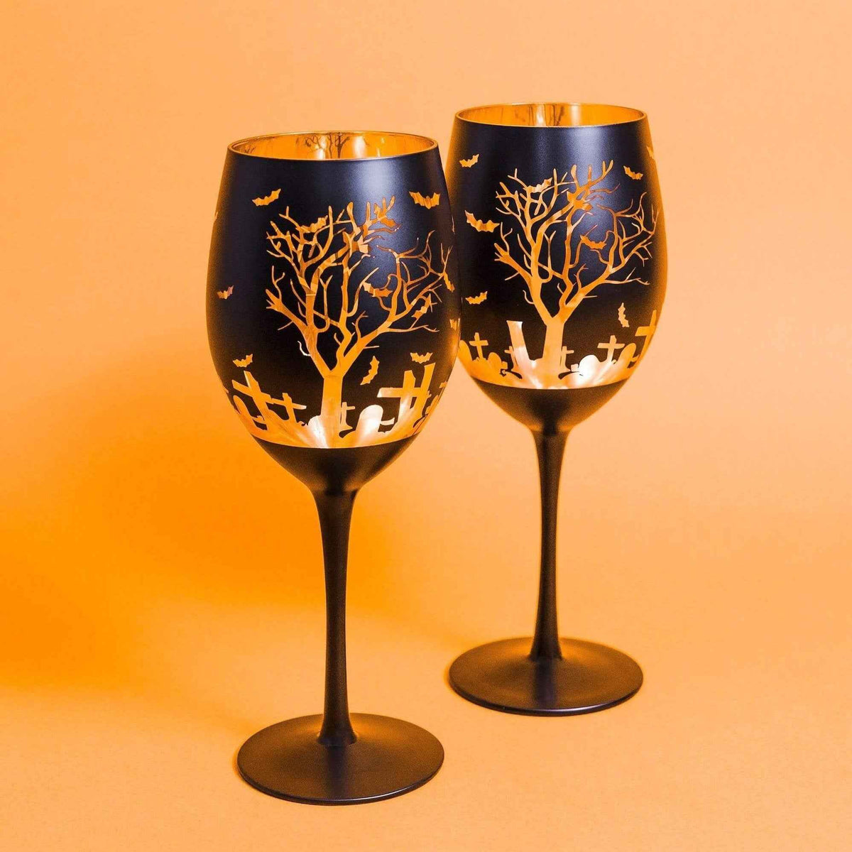 Halloween Wine Glasses-Wine Glasses > Stemmed > Frosted & Matte-tbgypsysoul