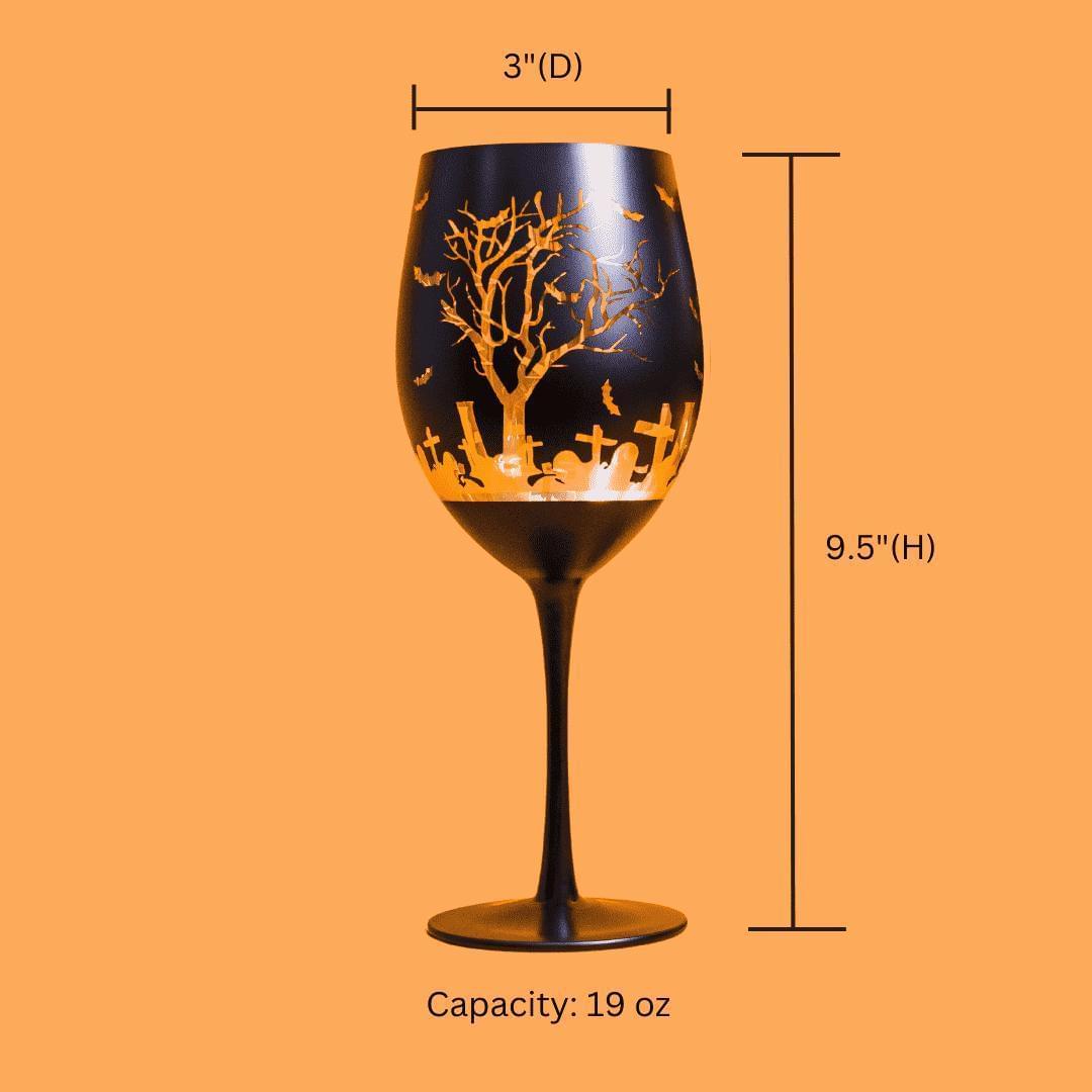 Halloween Wine Glasses-Wine Glasses > Stemmed > Frosted & Matte-tbgypsysoul