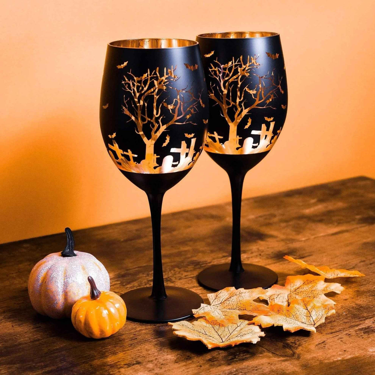 Halloween Wine Glasses-Wine Glasses > Stemmed > Frosted & Matte-tbgypsysoul