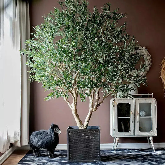 Handmade Silk Faux Olive Tree – 90.55” Tall-tbgypsysoul