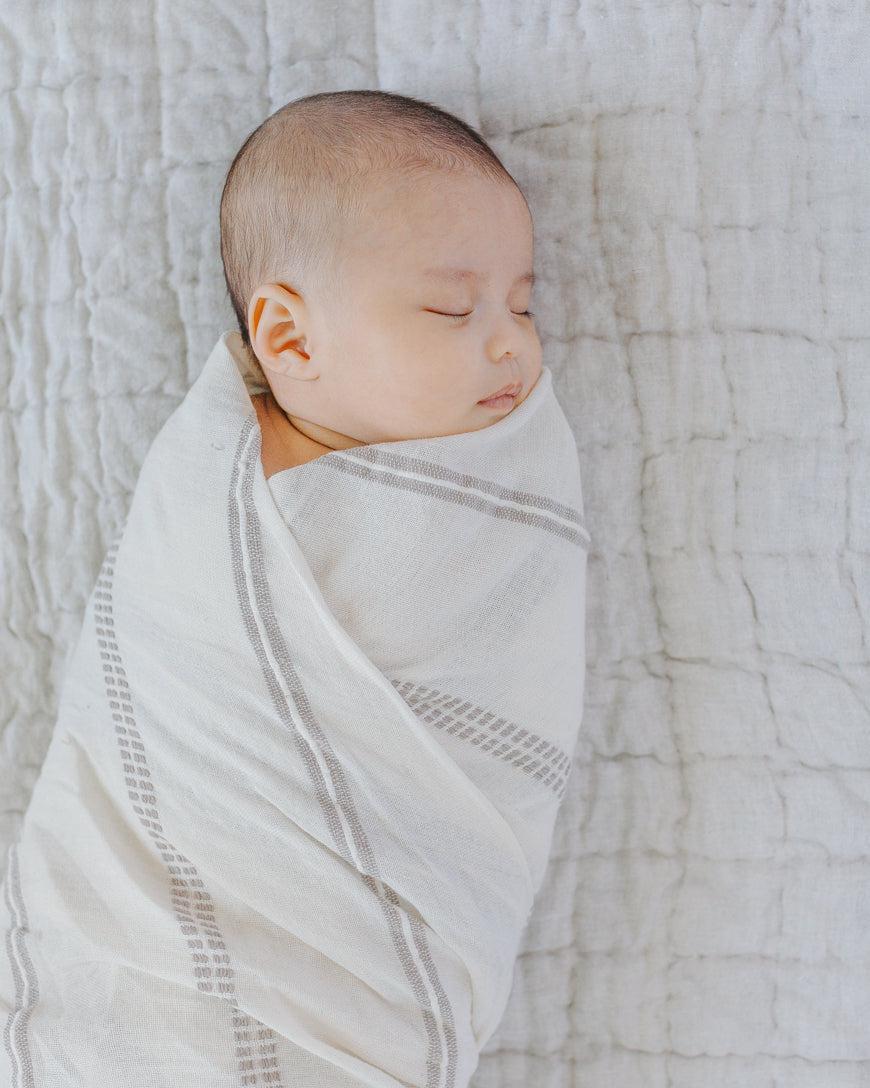 Handwoven Cotton Baby Swaddle-Swaddling & Receiving Blankets-tbgypsysoul