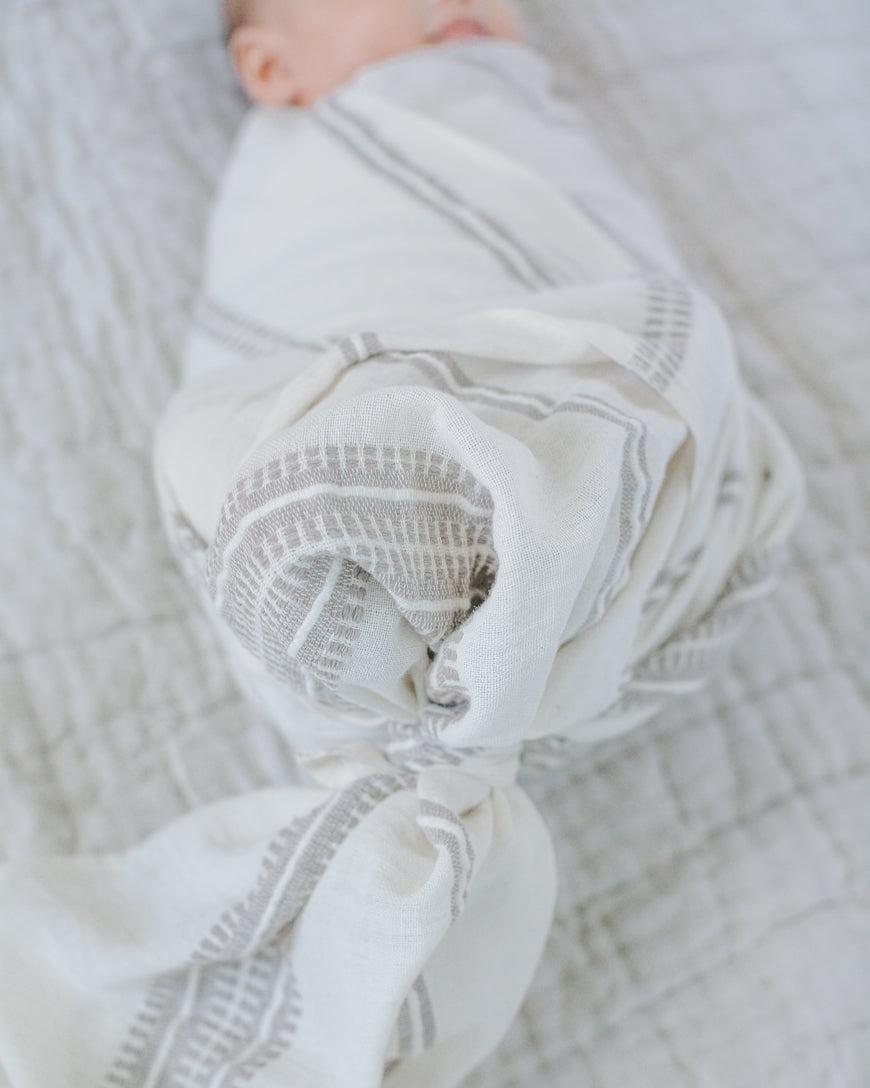 Handwoven Cotton Baby Swaddle-Swaddling & Receiving Blankets-tbgypsysoul
