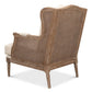 Whitewash oak cane accent chair with cream linen blend cushion and white glove delivery included