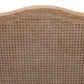 Whitewash oak cane accent chair with cream linen blend cushion and white glove delivery included