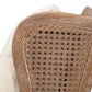 Whitewash oak cane accent chair with cream linen blend cushion and white glove delivery included
