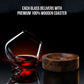 Kami Japanese Rotating Crystal Wine Glass & Wooden Coaster-Wine Glass-tbgypsysoul