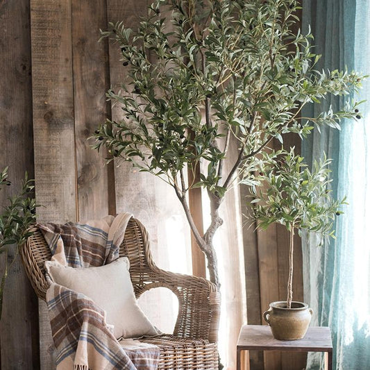 Large 8 ft Faux Olive Tree – Realistic Handmade Artificial Indoor Tree-Faux Tree-tbgypsysoul
