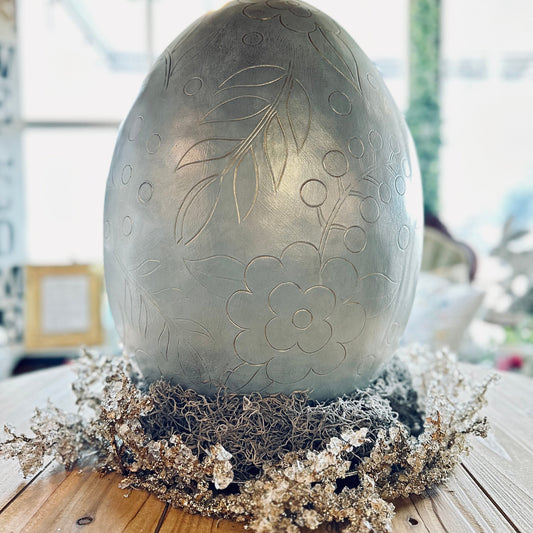 Large Indoor/Outdoor French Country Egg 20.5” x 15.5”-tbgypsysoul