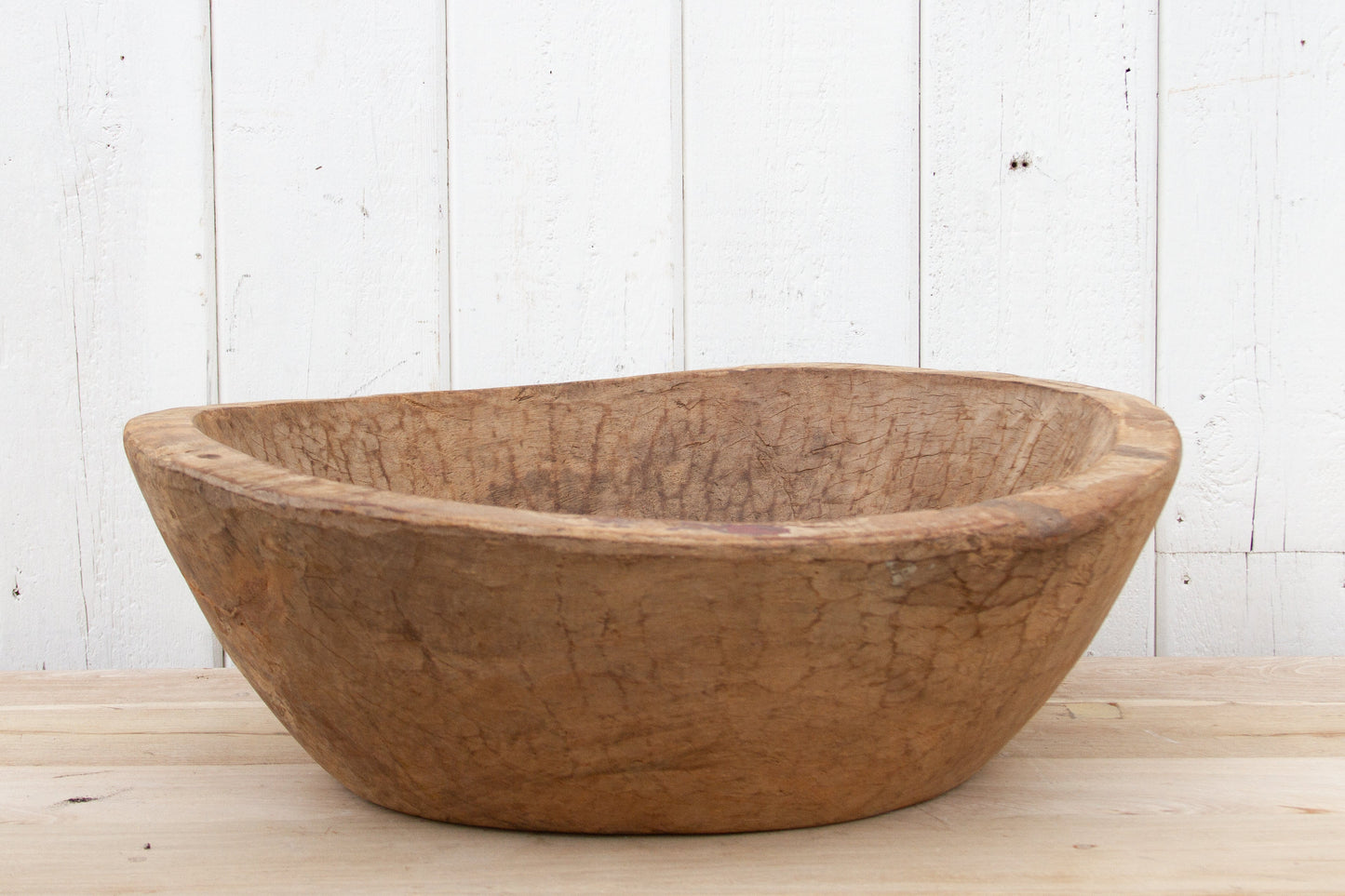 Large Primitive Antique French Bowl (Trade)-Antique Dough Bowl-tbgypsysoul