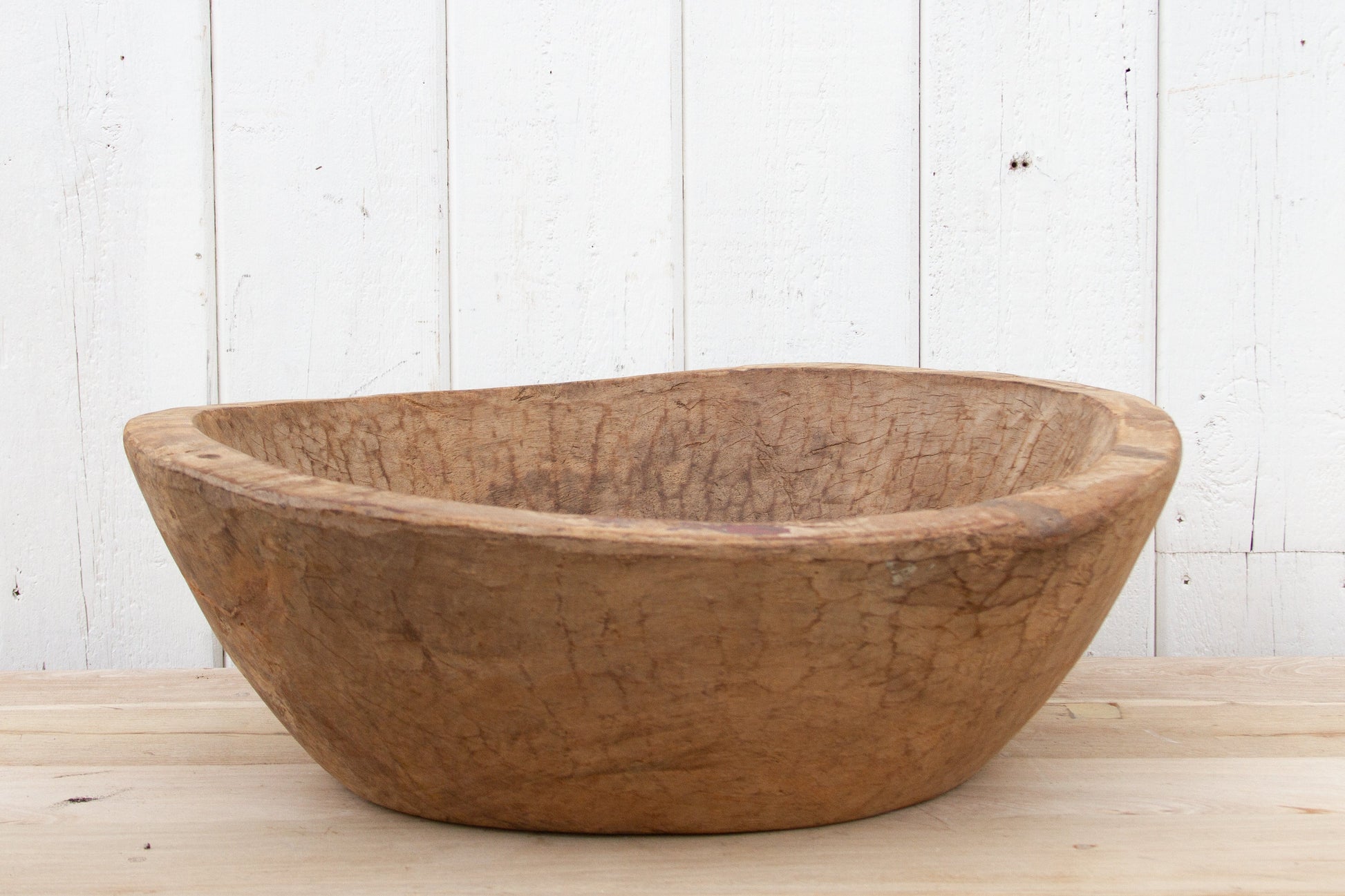 Large Primitive Antique French Bowl (Trade)-Antique Dough Bowl-tbgypsysoul