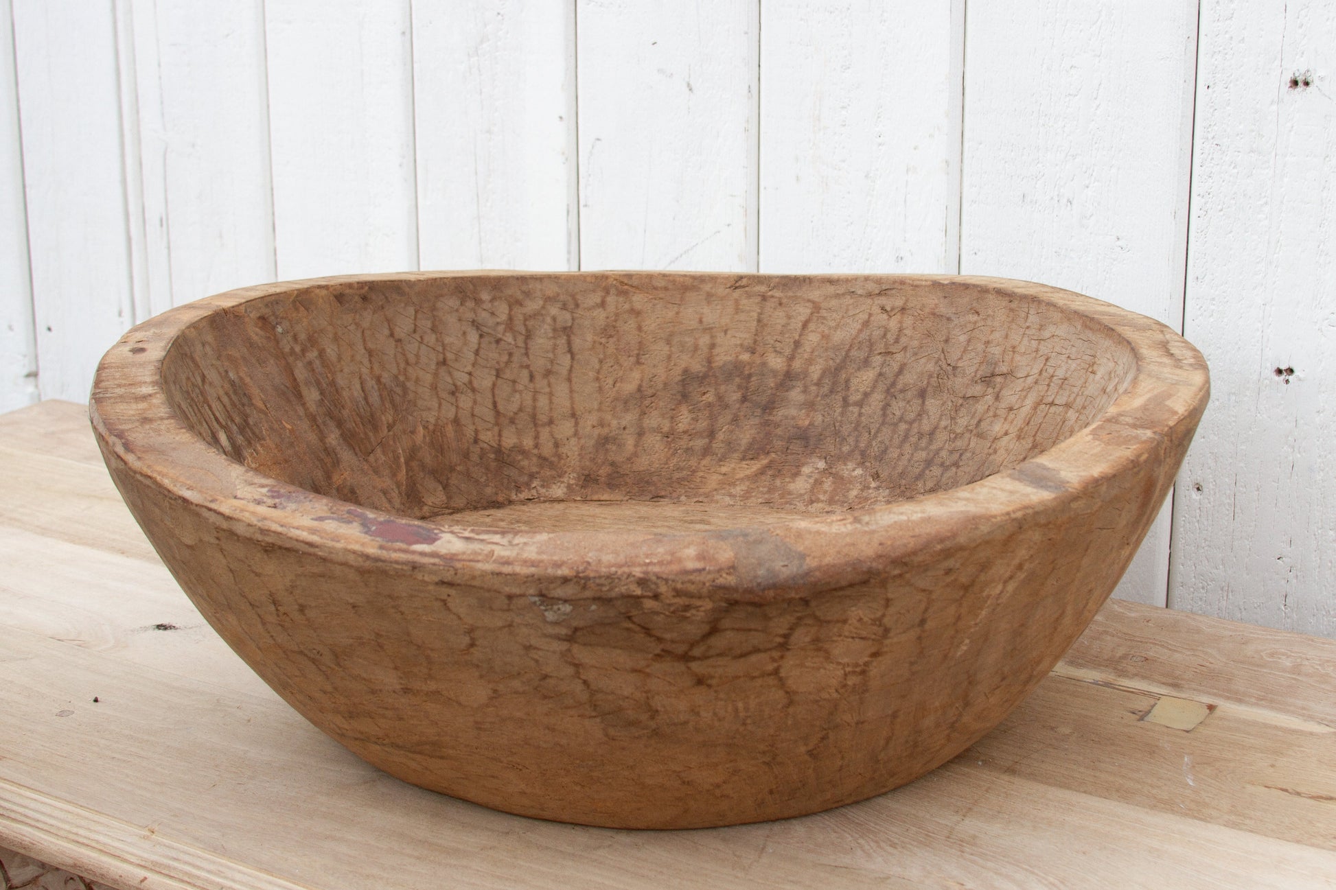Large Primitive Antique French Bowl (Trade)-Antique Dough Bowl-tbgypsysoul