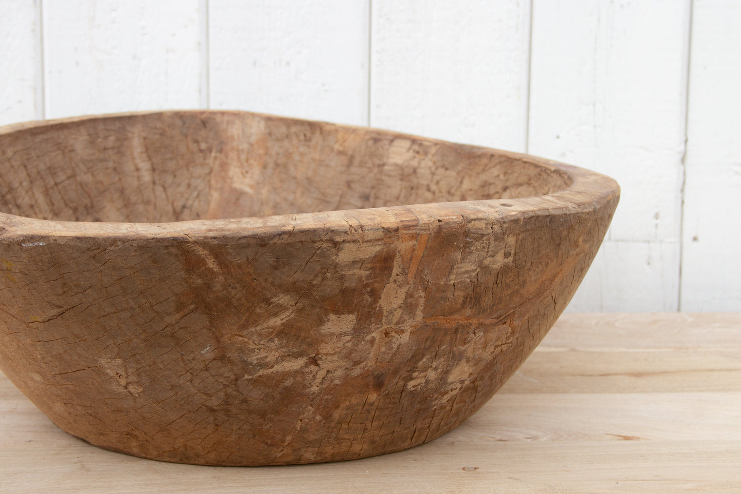 Large Primitive Antique French Bowl (Trade)-Antique Dough Bowl-tbgypsysoul