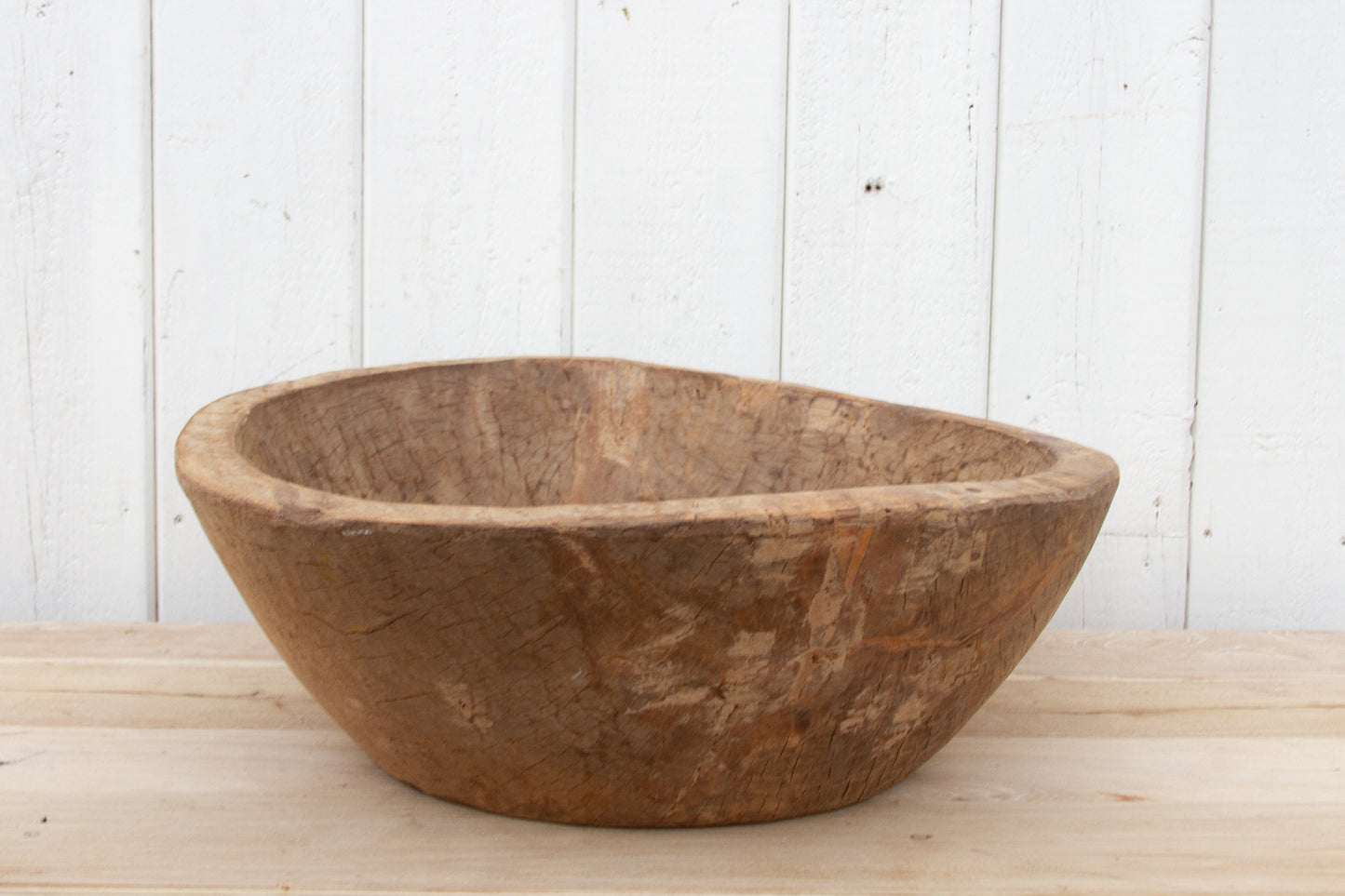 Large Primitive Antique French Bowl (Trade)-Antique Dough Bowl-tbgypsysoul