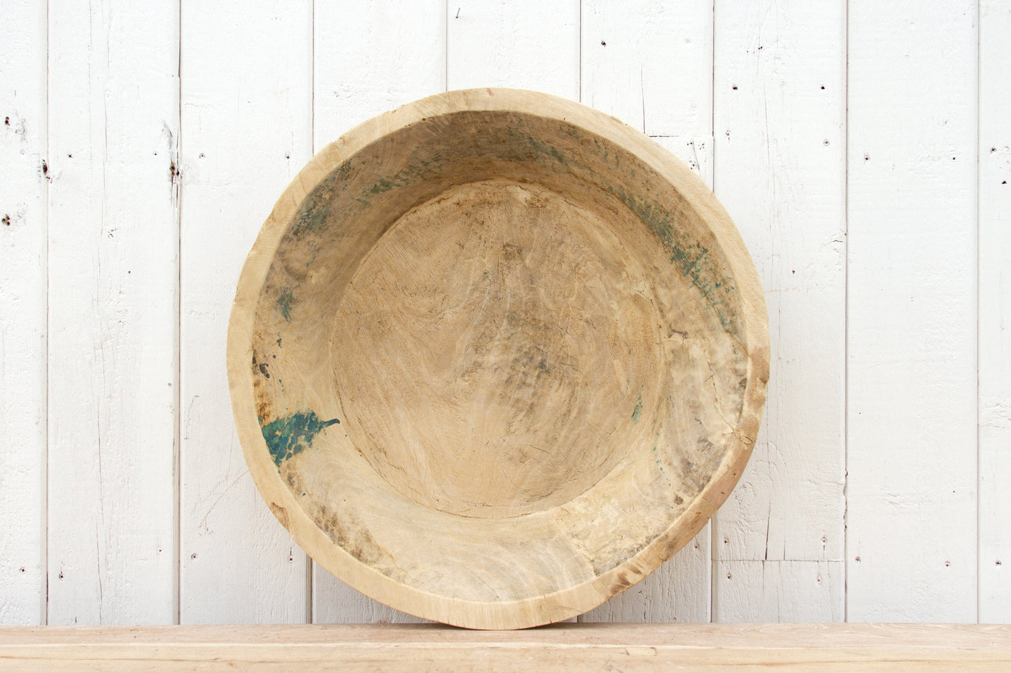 Large Round Bleached Wood Bowl-tbgypsysoul