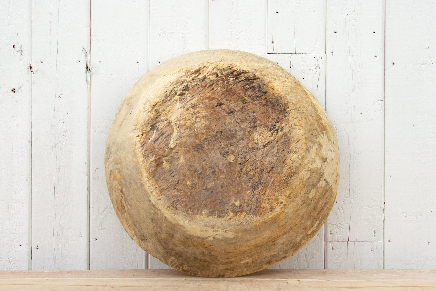 Large Round Bleached Wood Bowl-tbgypsysoul