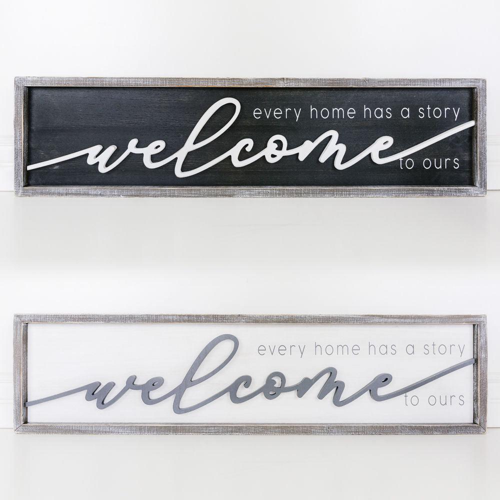 large-welcome-double-sided-sign-home-decor-adams-co-Threadbare Gypsy Soul