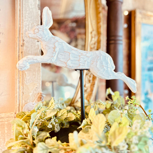 Leaping French Country Hare-Easter Home Decor-tbgypsysoul