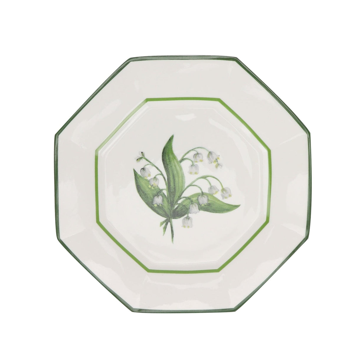 LILY OF THE VALLEY GREEN AND WHITE SALAD PLATE-Shop-tbgypsysoul