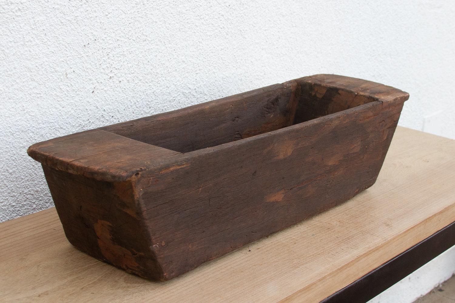 Long Rustic Wood Rectangular Bowl-Trough-tbgypsysoul