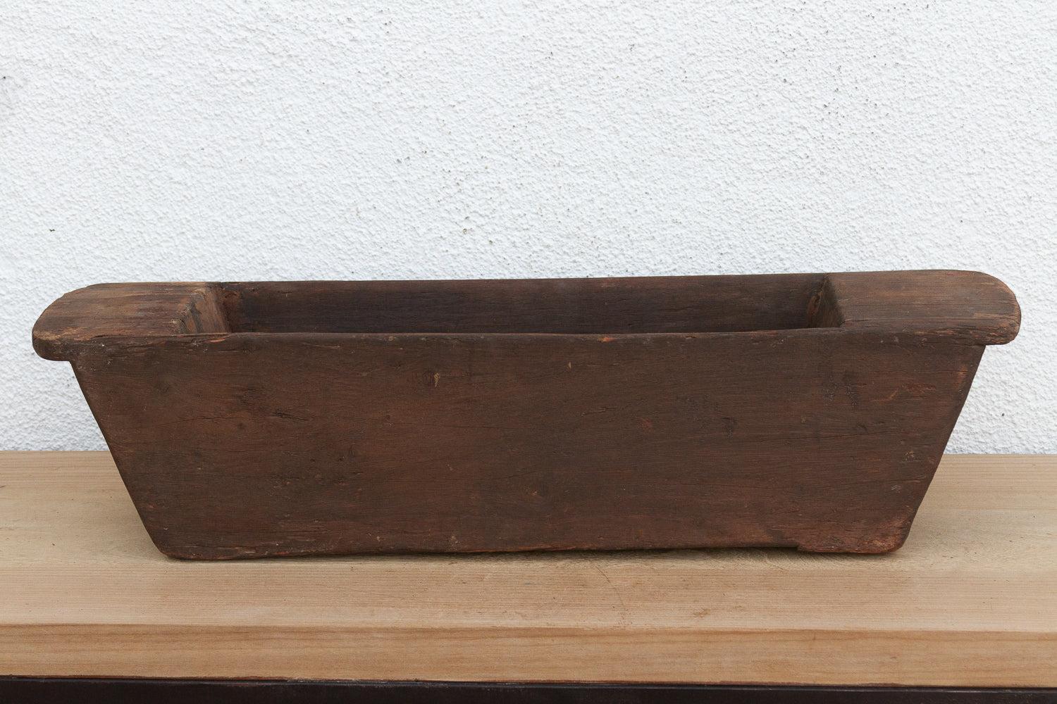 Long Rustic Wood Rectangular Bowl-Trough-tbgypsysoul