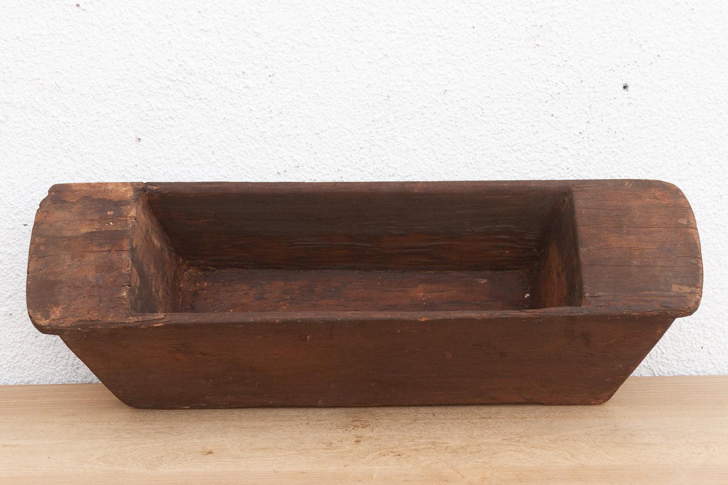 Long Rustic Wood Rectangular Bowl-Trough-tbgypsysoul