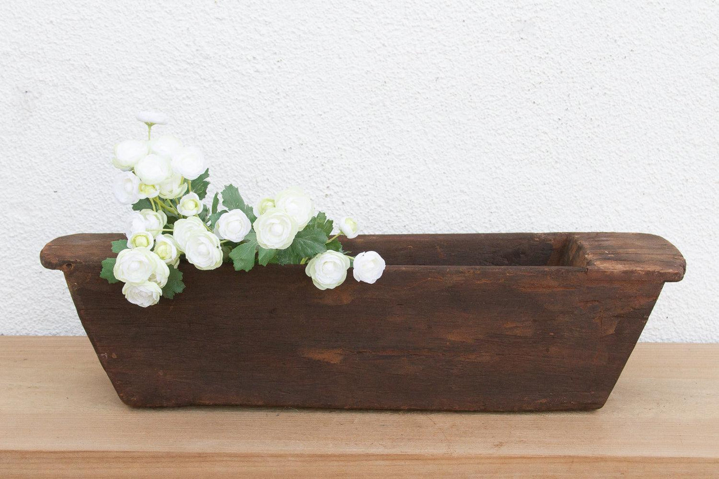 Long Rustic Wood Rectangular Bowl-Trough-tbgypsysoul
