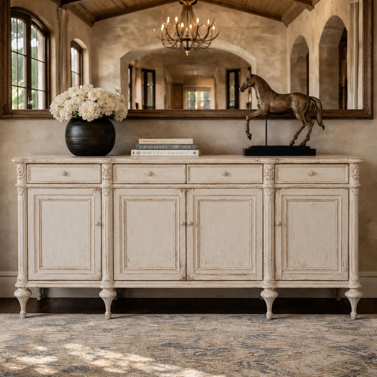 Maison Blanche French Country Sideboard - White Glove Included-Buffet Sideboard-tbgypsysoul