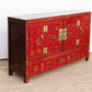 Mid-Century Bridal Red Painted Credenza-tbgypsysoul