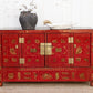 Mid-Century Bridal Red Painted Credenza-tbgypsysoul