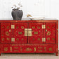 Mid-Century Bridal Red Painted Credenza-tbgypsysoul