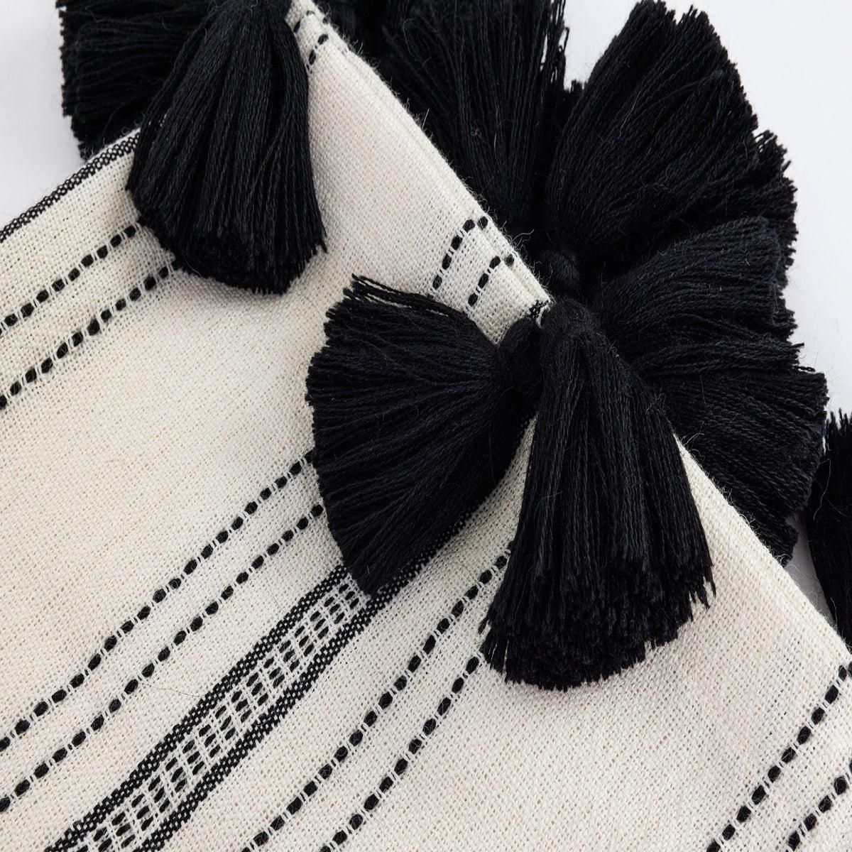 Miska Collection - Handloomed Alpaca - Ink & Ivory Pinstripe-tbgypsysoul