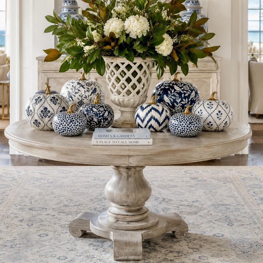 Navy Meadow Sprig Pumpkin-Shop-tbgypsysoul