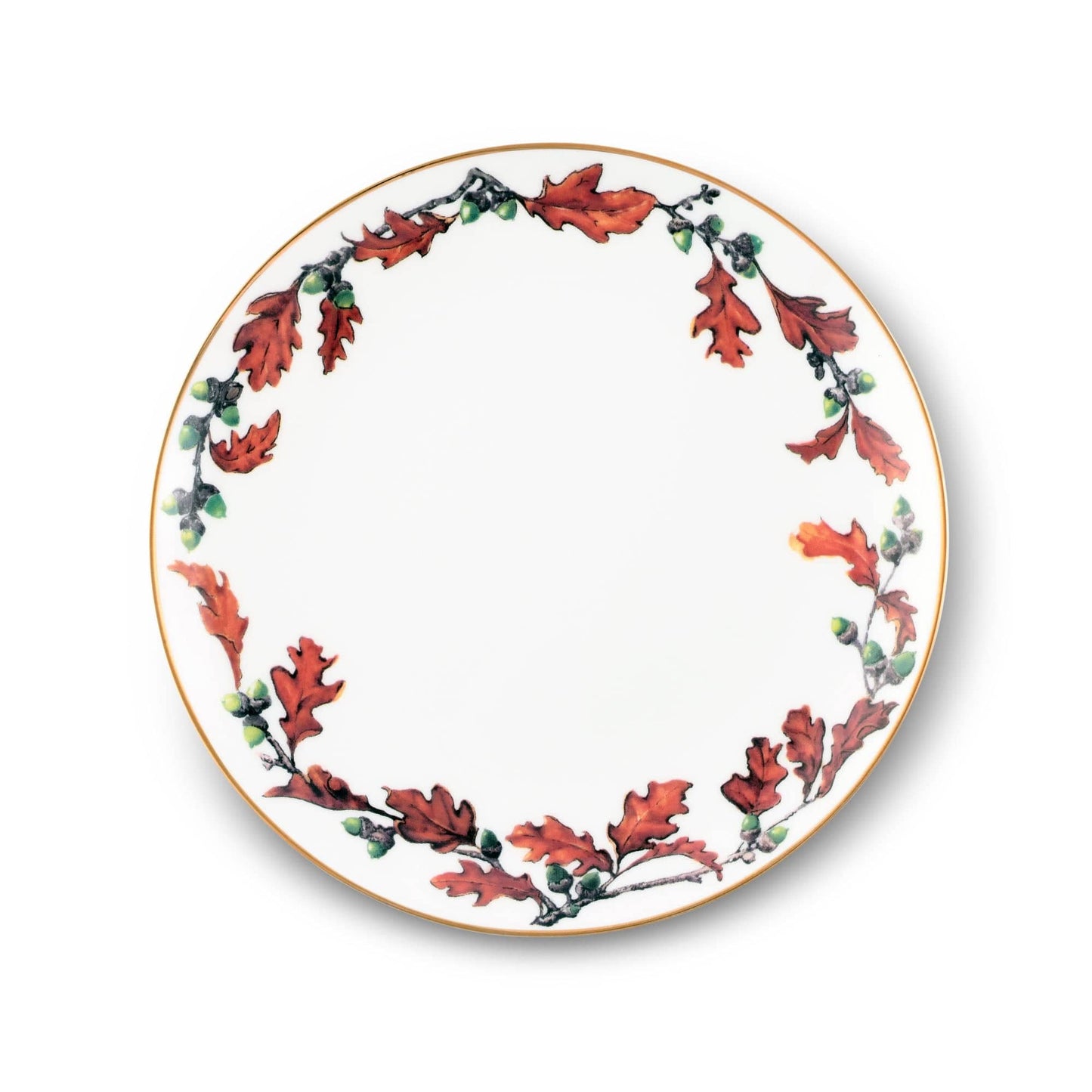 Norwood Acorn Bone China Round Salad Plate-Harvest-tbgypsysoul