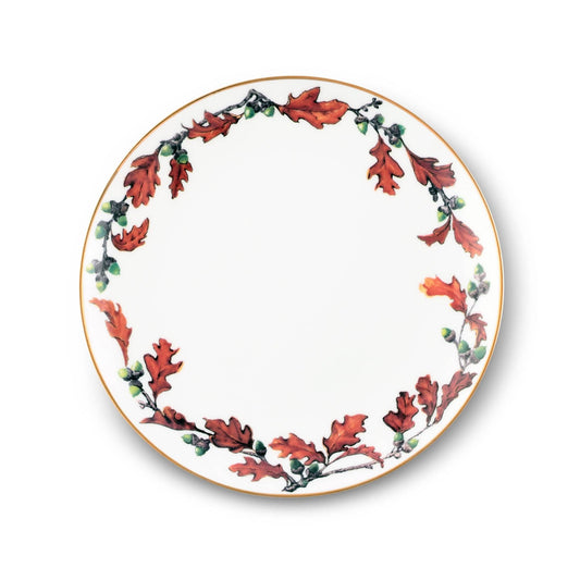 Norwood Acorn Bone China Round Salad Plate-Harvest-tbgypsysoul