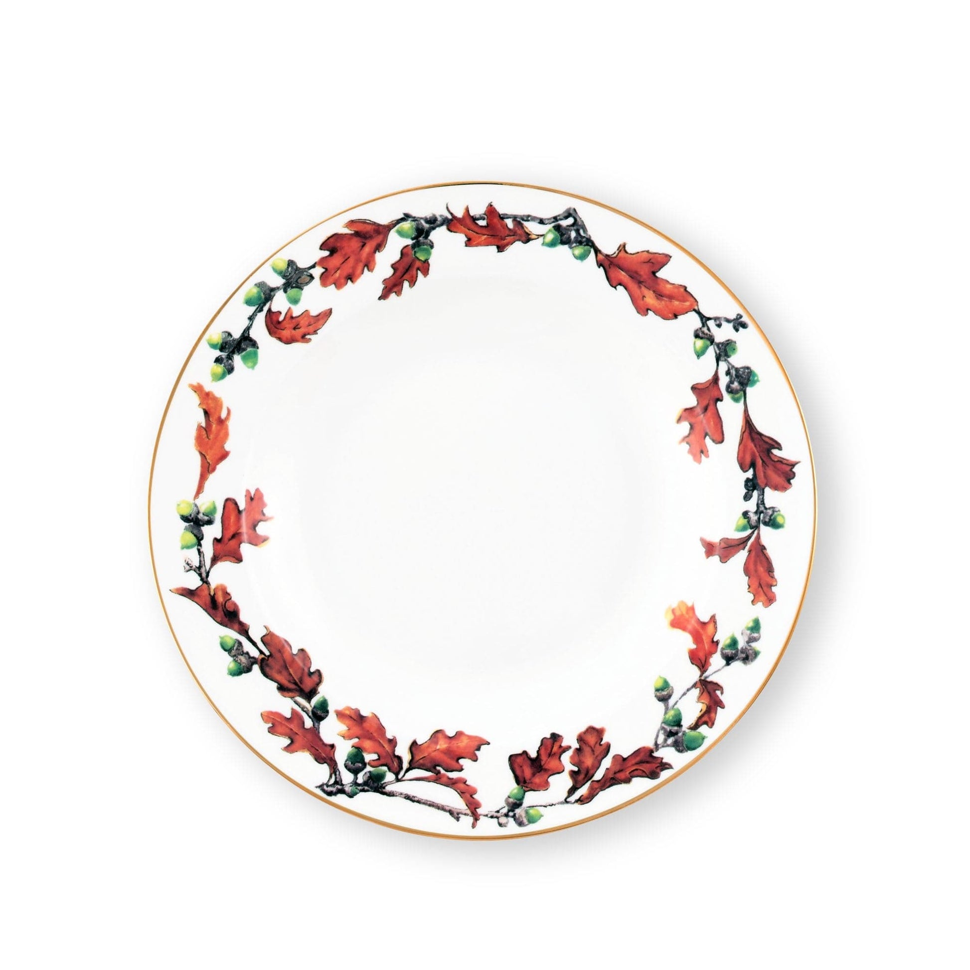 Norwood Acorn Pattern Bone China Soup Plate-Harvest-tbgypsysoul