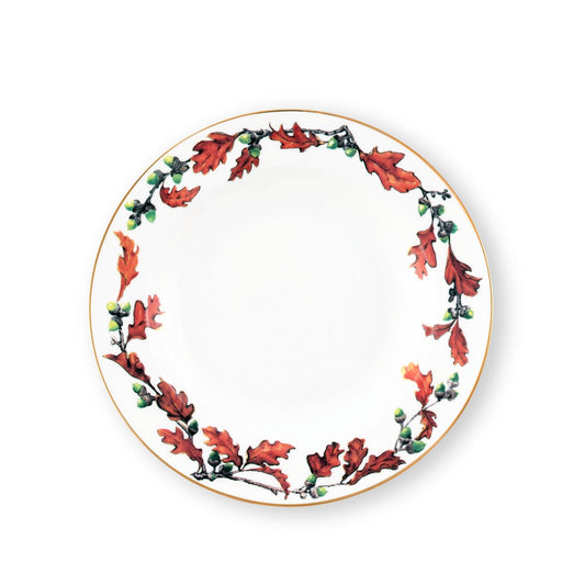 Norwood Acorn Pattern Bone China Soup Plate-Harvest-tbgypsysoul