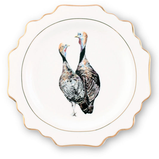 Norwood Narragansett Turkey Bone China Scallop Dinner Plate-Harvest-tbgypsysoul