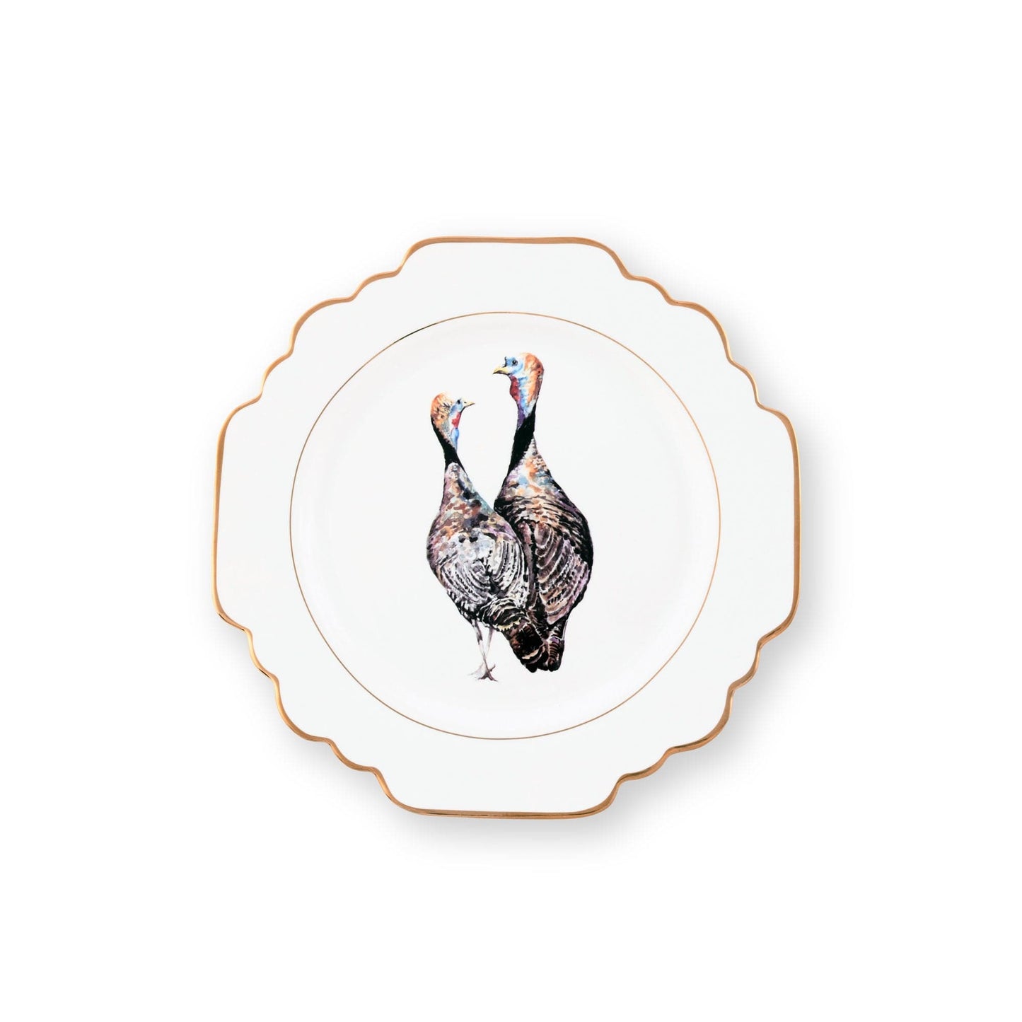 Norwood Narragansett Turkey Pattern Bone China Scallop Bread Plate-Harvest-tbgypsysoul