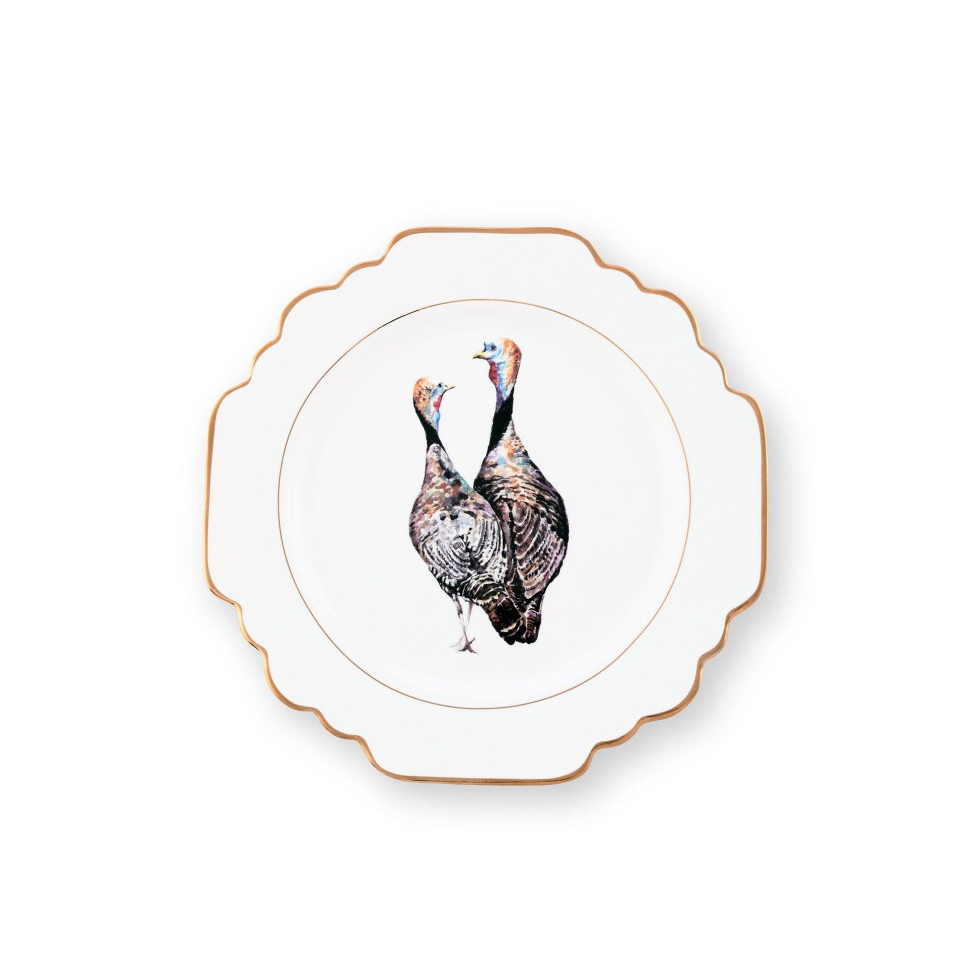 Norwood Narragansett Turkey Pattern Bone China Scallop Bread Plate-Harvest-tbgypsysoul