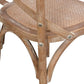 Oak Cross Back, Woven Cane Seat Dining Chair, Set of 2 - White Glove Included