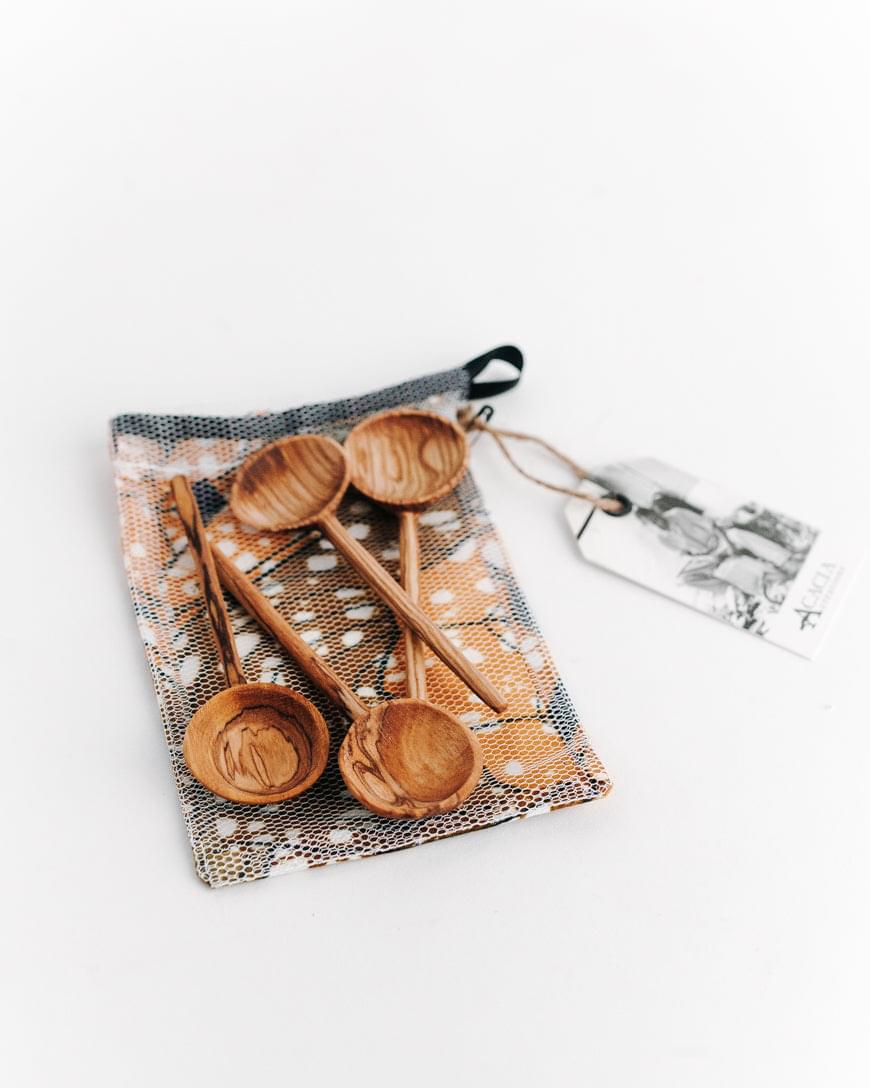 Olive Wood Coffee Spoon Set-Tableware-tbgypsysoul