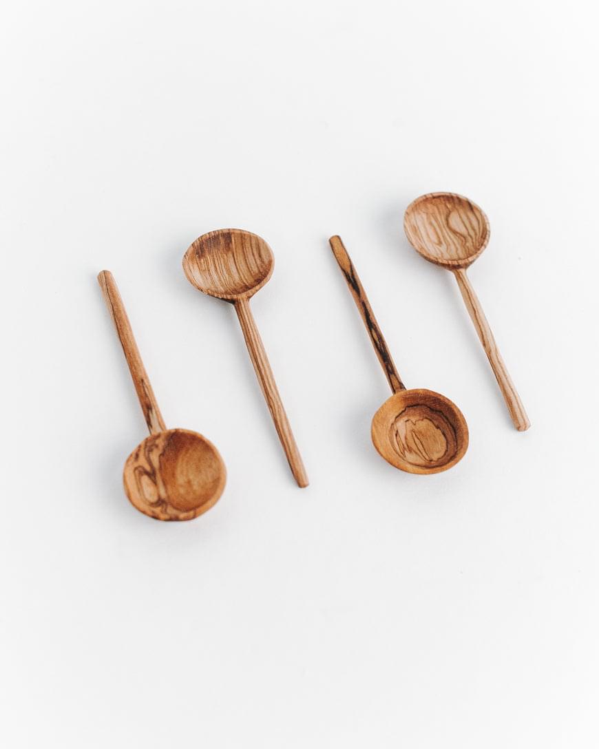Olive Wood Coffee Spoon Set-Tableware-tbgypsysoul