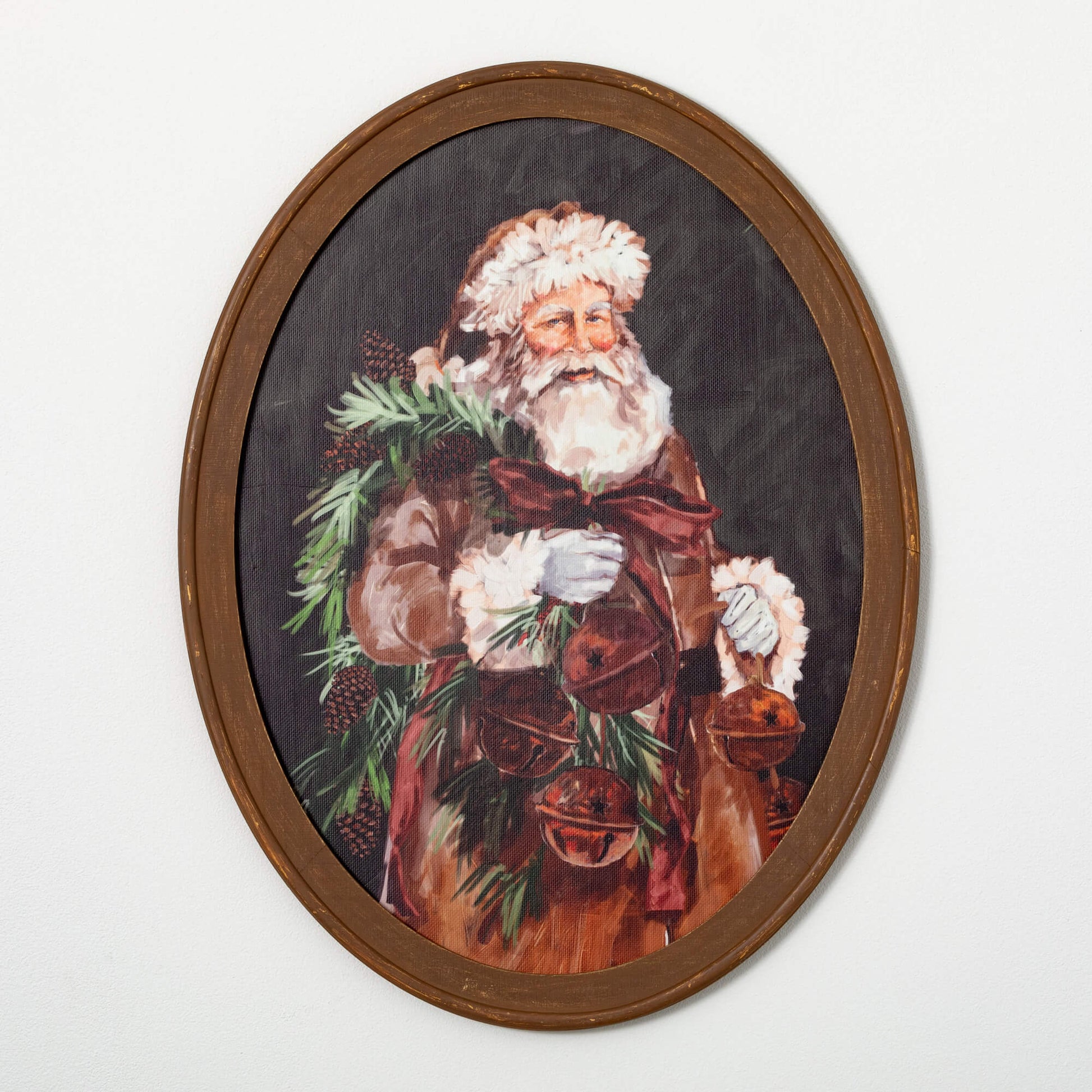 Oval Framed Santa Portrait-Wall Art-tbgypsysoul