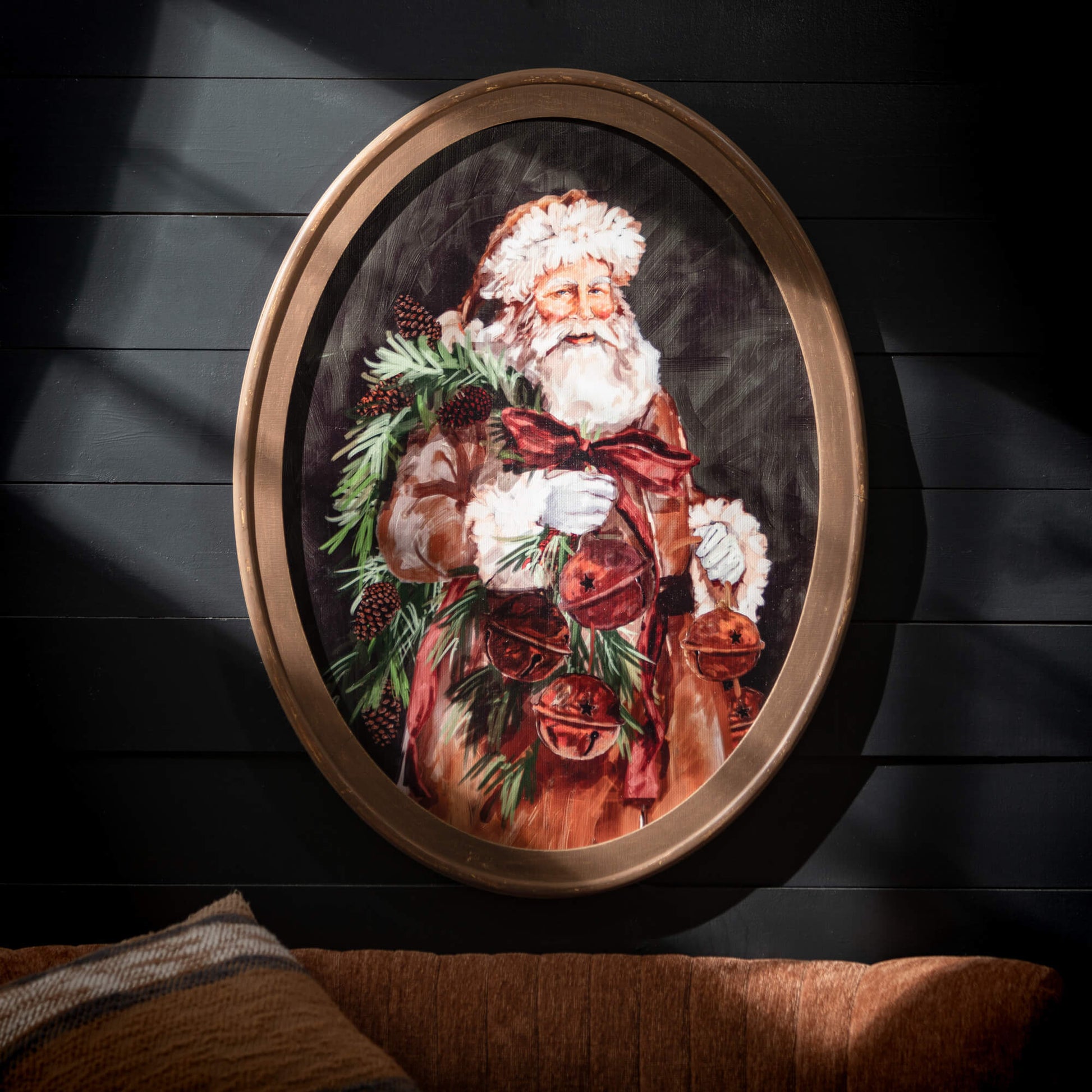 Oval Framed Santa Portrait-Wall Art-tbgypsysoul