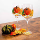 Painted Pumpkin Wine Glasses-Wine Glasses > Stemmed > Painted-tbgypsysoul